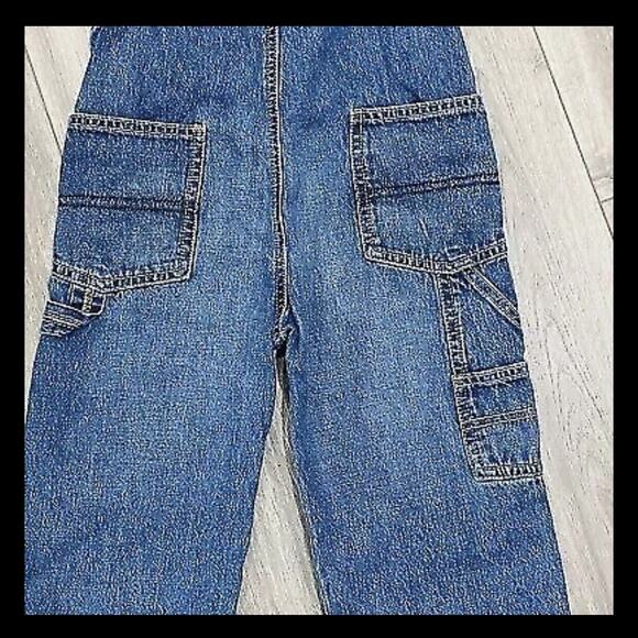 OshKosh B’Gosh Overalls Carpenter Style Blue Denim Unisex Jeans Size 4T Toddler - Picture 10 of 14
